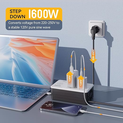 HYTED 1600W 220V to 110V Voltage Converter, Power Any American Appliances in - Image 3