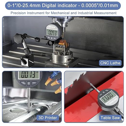 HDLNKAK Electronic Digital Dial Indicator Gauge Inch/Metric Conversion 0-1 - Image 4