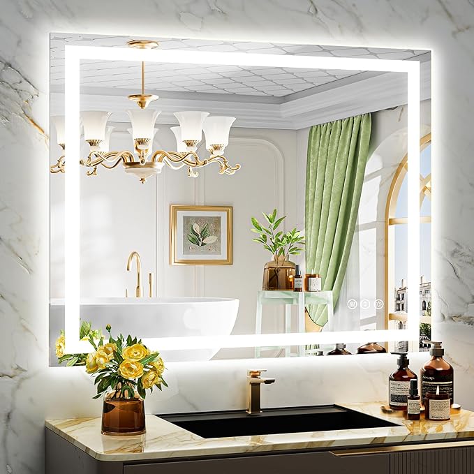 YEELAIT 44x36 Inch LED Bathroom Mirror by YEELAIT