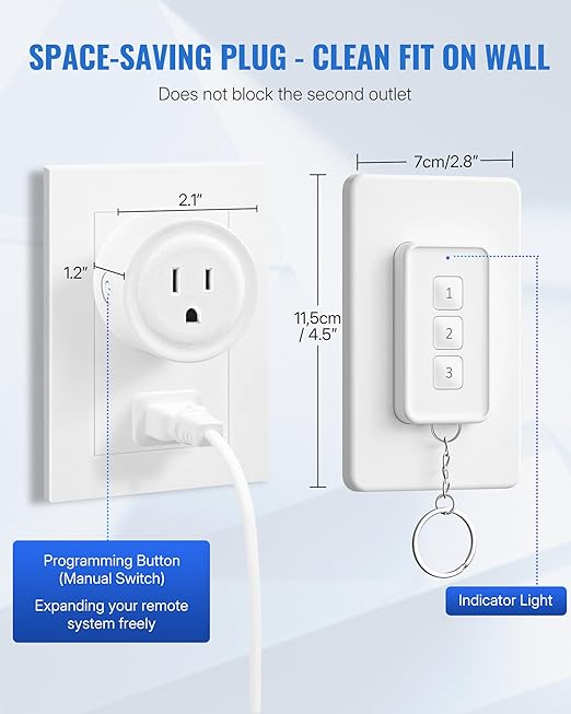 Remote Control Outlet, WILAWELS Wireless Light Switch - Image 7