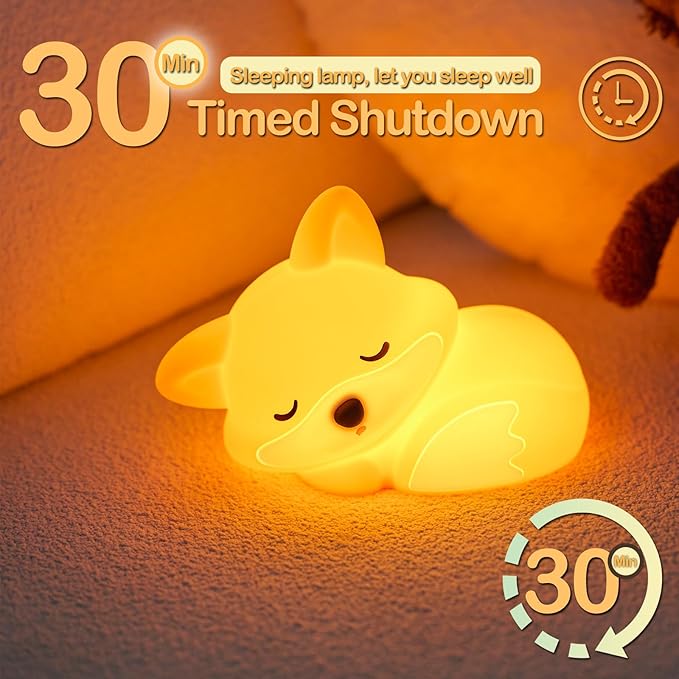 ATSUI Fox Night Light, LED Squishy Novelty Animal Lamp, Food Grade Silicone - Image 4