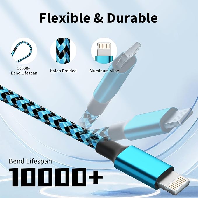 Firsting Multi Charging Cable, 3 in 1 Charging Cable Nylon Braided Universal - Image 4