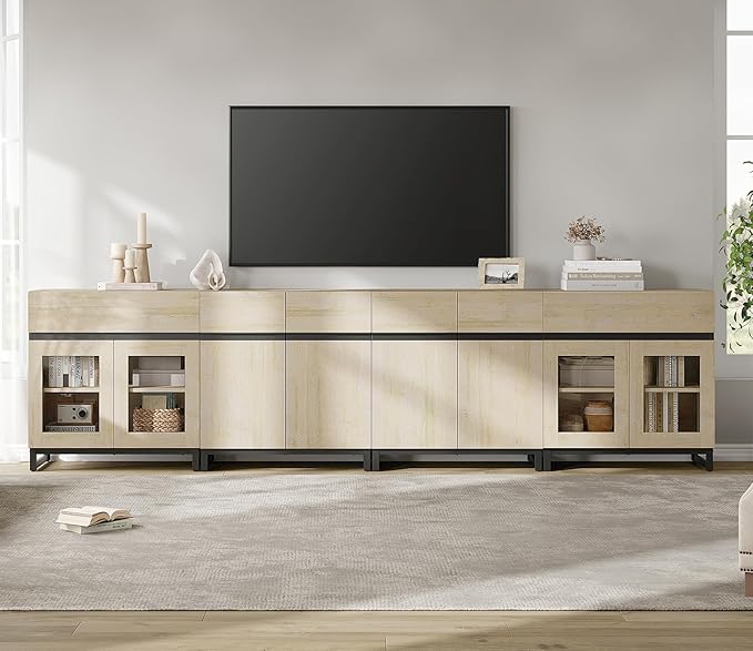 WAMPAT Modern TV Stand for TVs up to 120 inch, 4 in 1 TV Console by WAMPAT