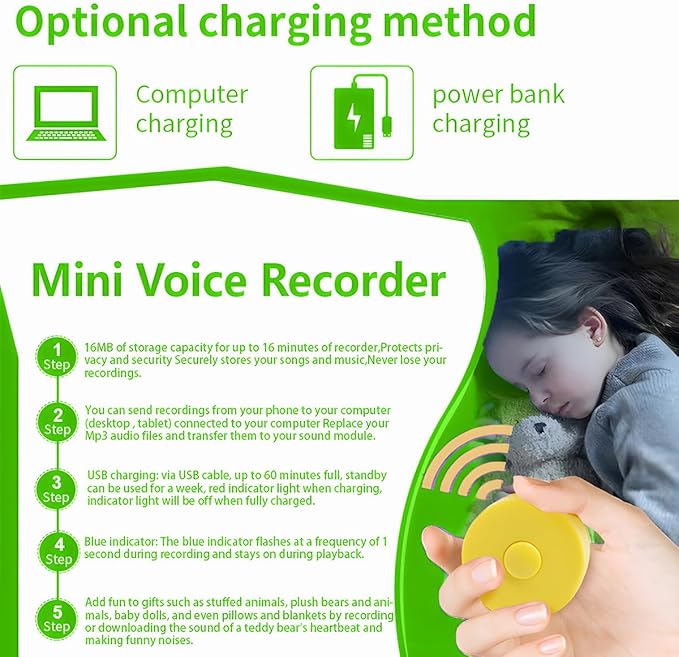 JRGKJCP 16 Minutes Voice Recorder, Record Custom Message - Image 8