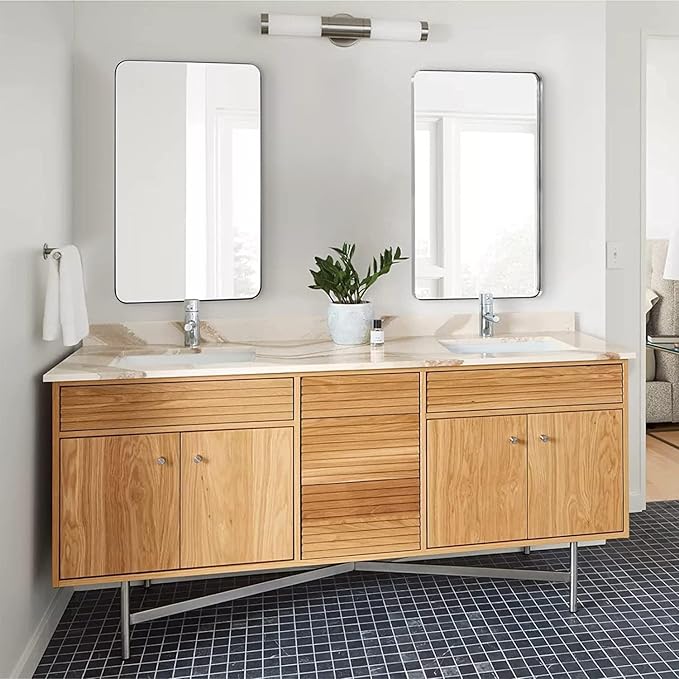 ANDY STAR 30"x48"Chrome Bathroom Mirror, Large Wall Mirror - Image 2