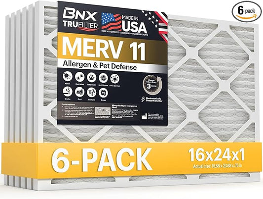 BNX TruFilter 16x24x1 Air Filter MERV 11 by BNX