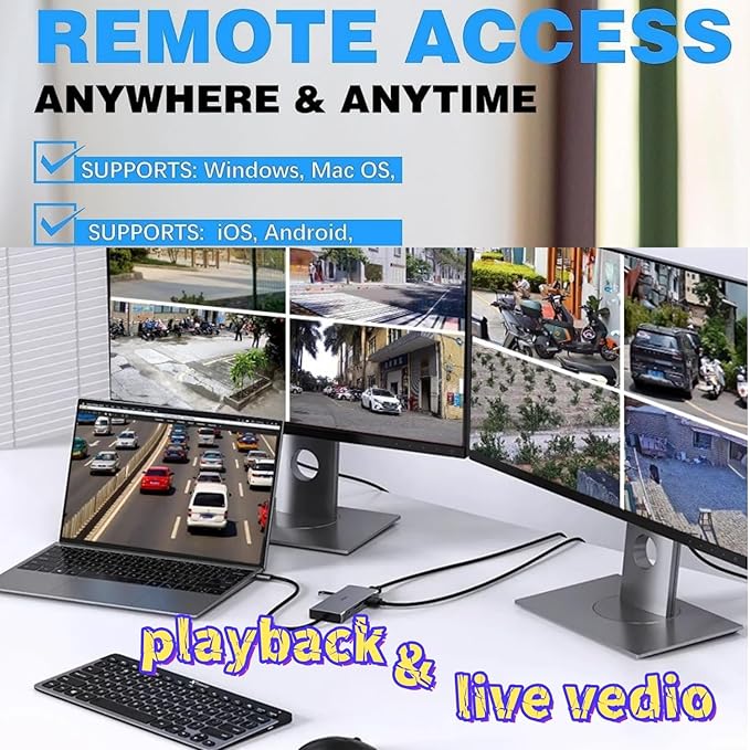 4K NVR PoE Security Camera System Wired Surveillance NVR Kits, - Image 4