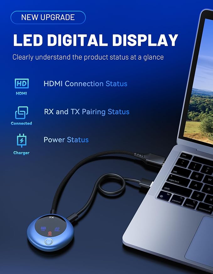 TPUFO Wireless HDMI Transmitter and Receiver, 4K Decoding 1080P Output - Image 9