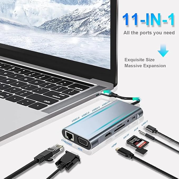 USB C Laptop Docking Station 11 in 1 Type-C Hub - Image 5