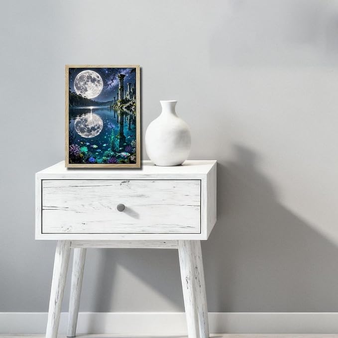 URVIP LED Glowing Photo Frame, 3D Starry-Sky Moon Animal Wall Art, 9x12 Inches - Image 5
