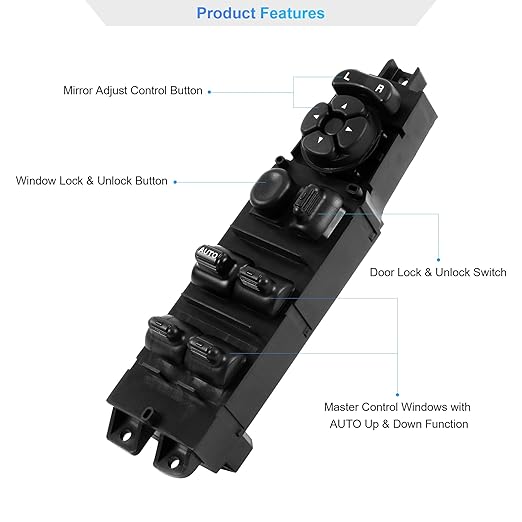 BASIKER Master Power Window Switch and Bezel Driver Side and Window Bezel - Image 3