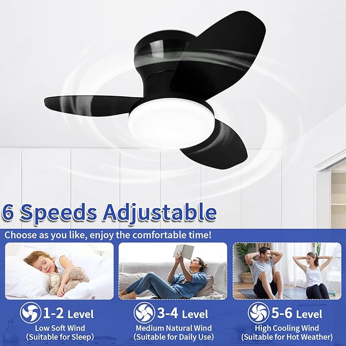 Glowall Small Ceiling Fan with Lights, Reversible Quiet DC Motor, 3 Blades - Image 3