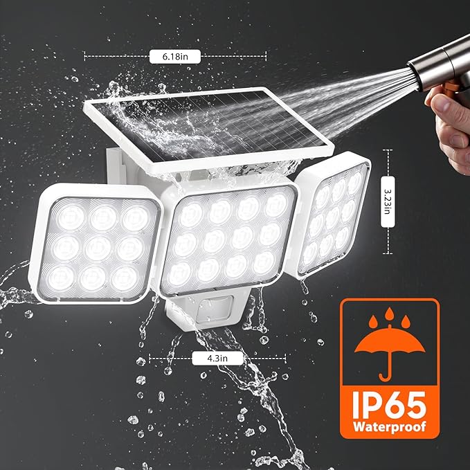 WdtPro Solar Lights Outdoor Motion Sensor, 3500LM Bright Solar Flood Lights - Image 8