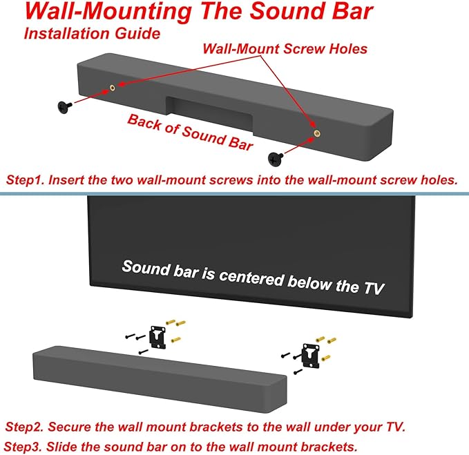 Pbxifge Sound Bar Wall Mount Brackets - Image 4