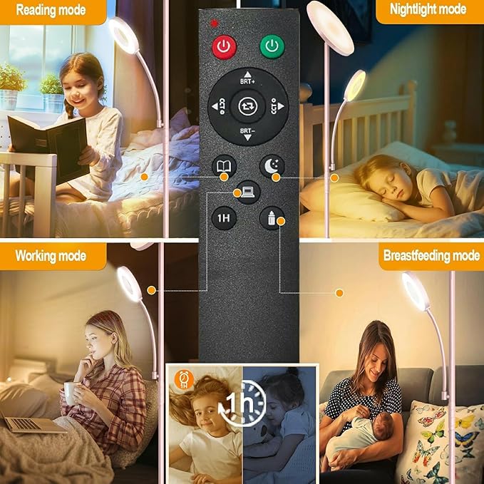 marctronic Pink Floor Lamp, 42W 4000LM Super Bright LED Room Lamp - Image 8