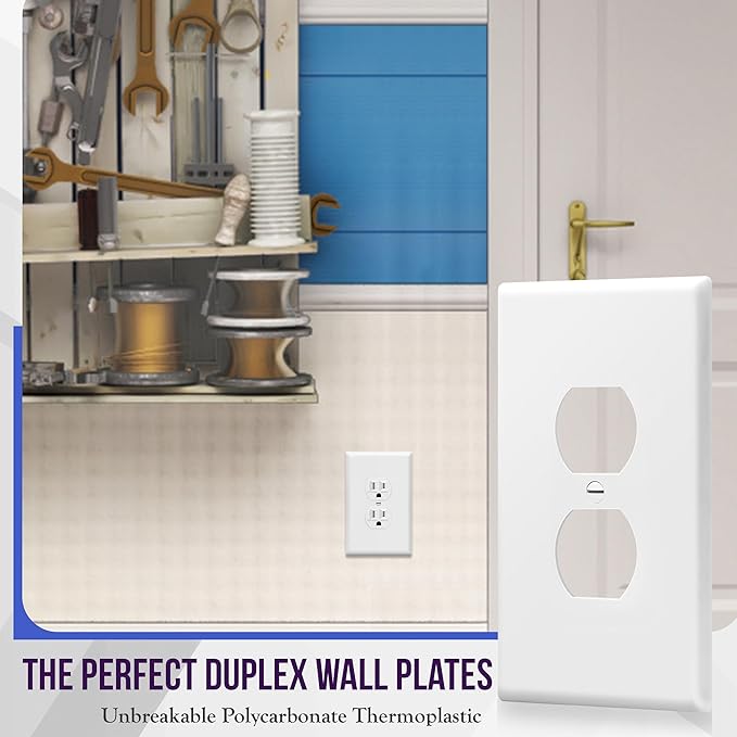 ENERLITES Jumbo Duplex Receptacle Outlet Wall Plate, Electrical Outlet Covers - Image 3