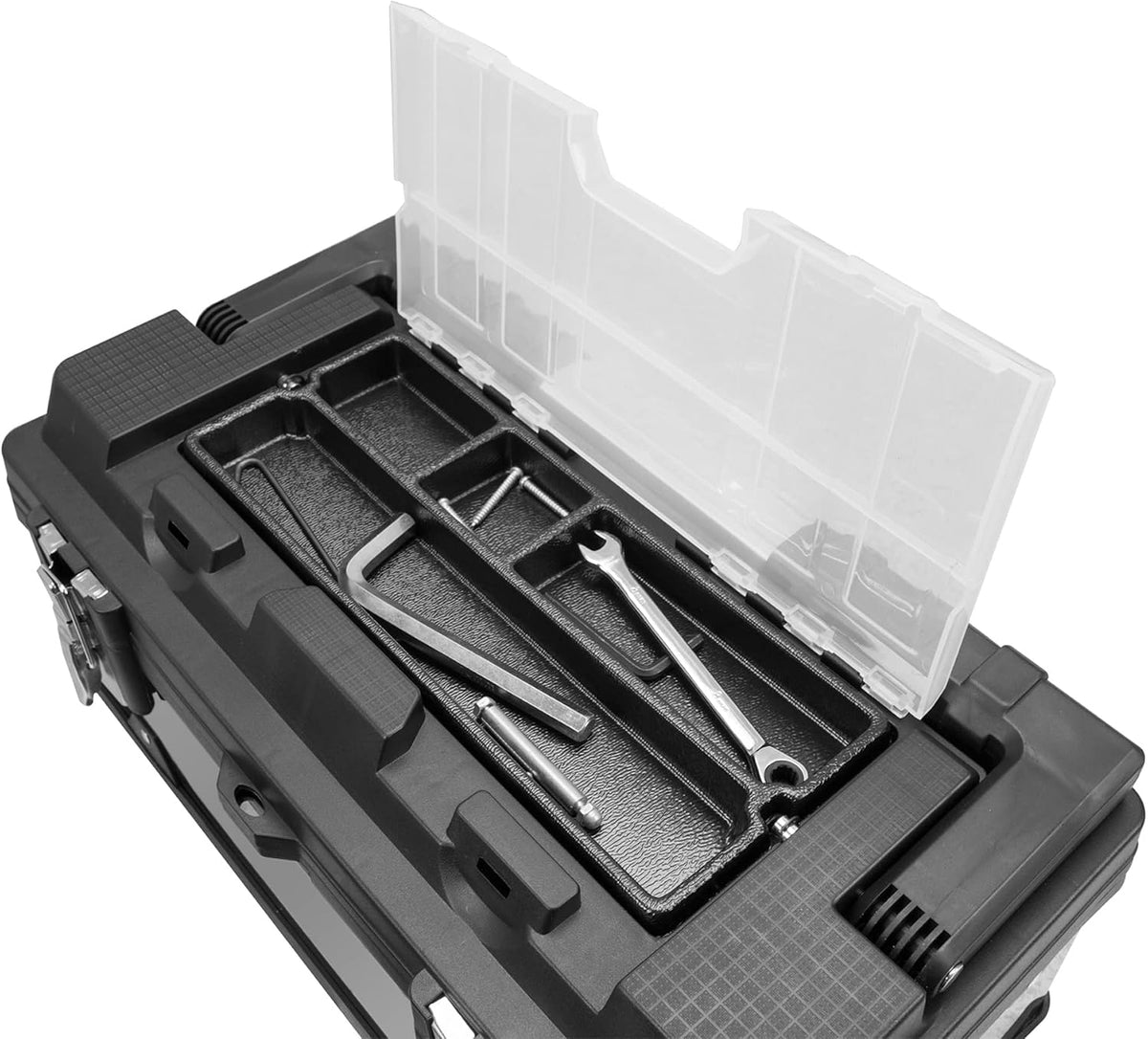 tce 18-inch tool box stainless steel&plastic portable toolbox, package contents
