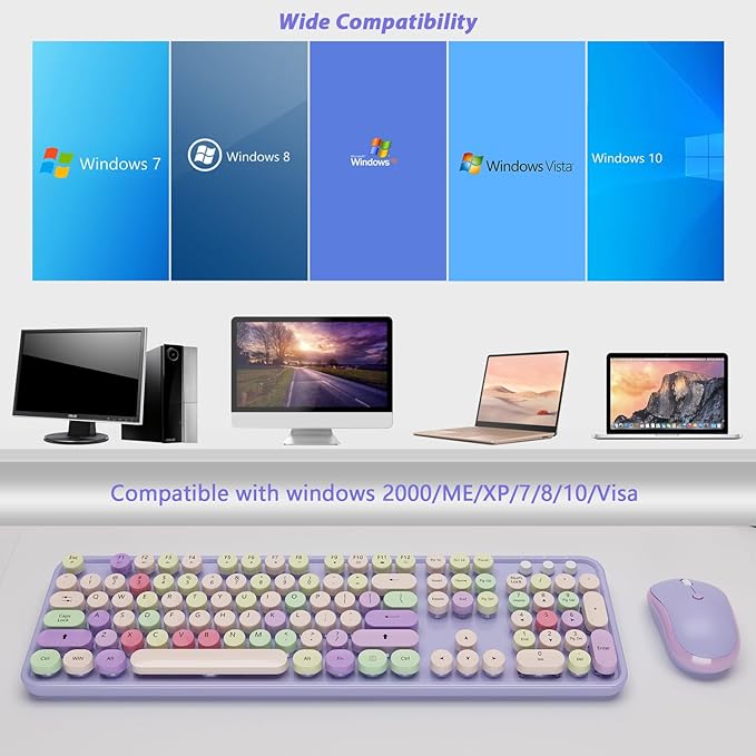 Wireless Typewriter Keyboard and Mouse - Image 7