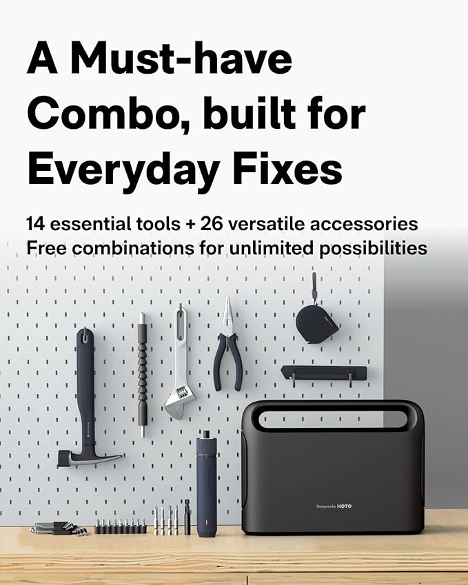 HOTO 40-Piece Tool Kit, Household Essentials Tool Set w/Smart Electric - Image 5