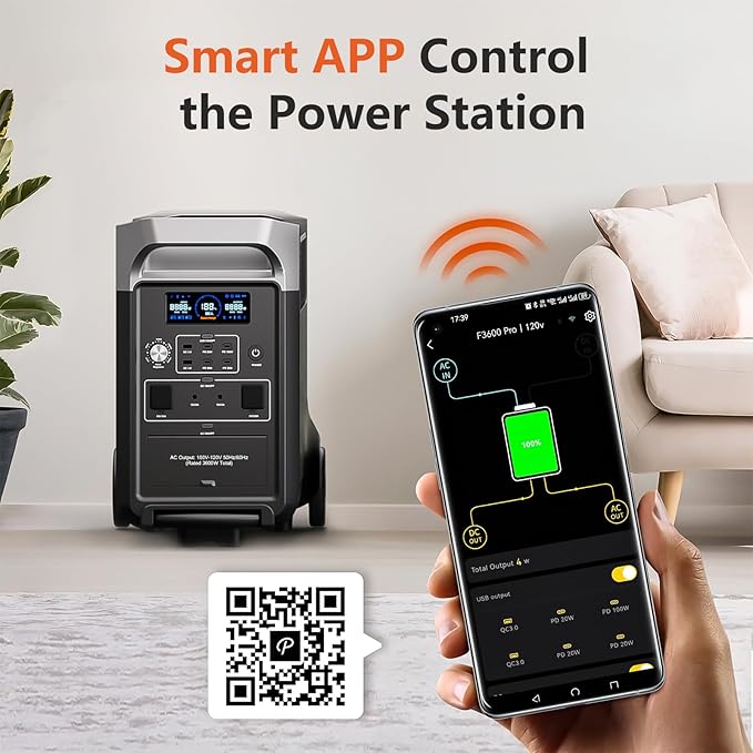 FOSSiBOT F3600 Portable Power Station, 5x120V AC Output 3600W/3840Wh LiFePO4 - Image 3