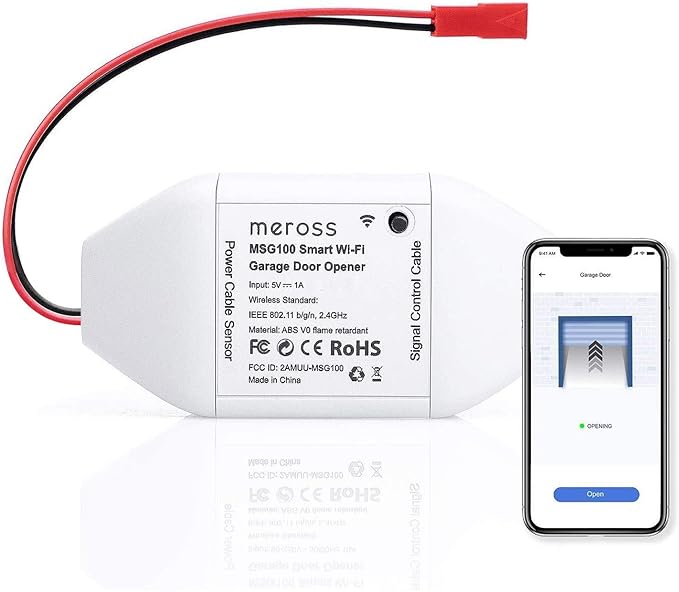 meross Smart WiFi Garage Door Opener Remote, App Control, Works by meross
