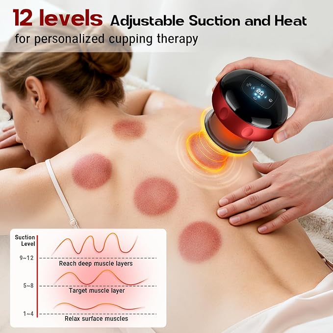 Cakoutanb Smart Cupping Therapy Massager, 7 in 1 Red Light Cupping Therapy Set - Image 4