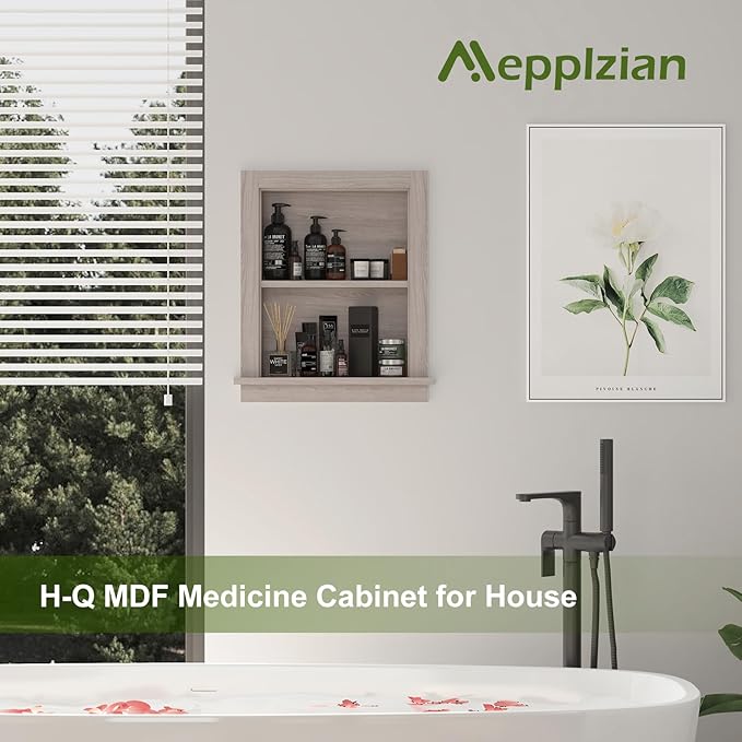 Recessed Medicine Cabinet, Fully Assembled Recessed Wall Niche, Waterproof in - Image 5