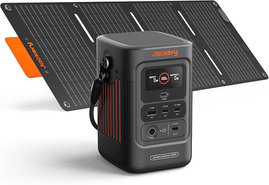 Jackery Explorer 240D Power Bank and 40W Solar Panel, LiFePO4 Battery Portable by JackeryInc