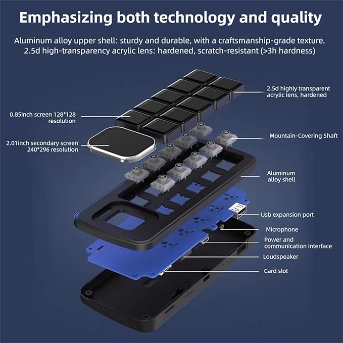 VELATEMOR AI Voice Control Panel, 10 LCD Mechanical Buttons 2.01 Inch Auxiliary - Image 2