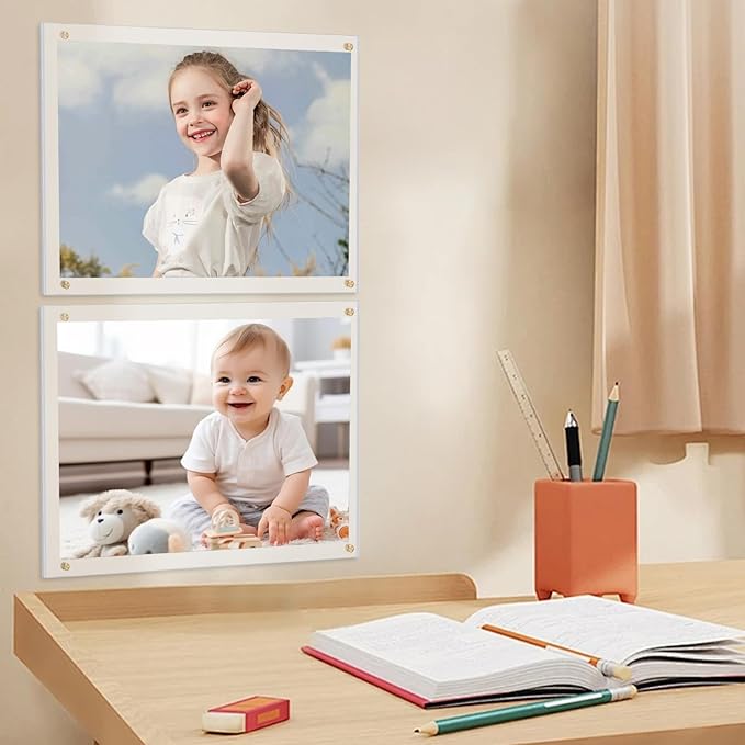 Kalami 3 Pack 8x10 Picture Frame Wall Mount Self Adhesive, Full Frame Size 10x11 - Image 5