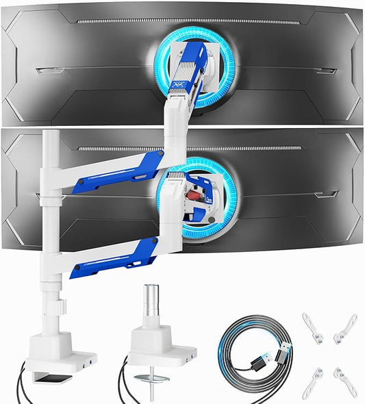 ARES WING Dual Monitor Mount, Adjustable Stacked Monitor Stand by ARESWING