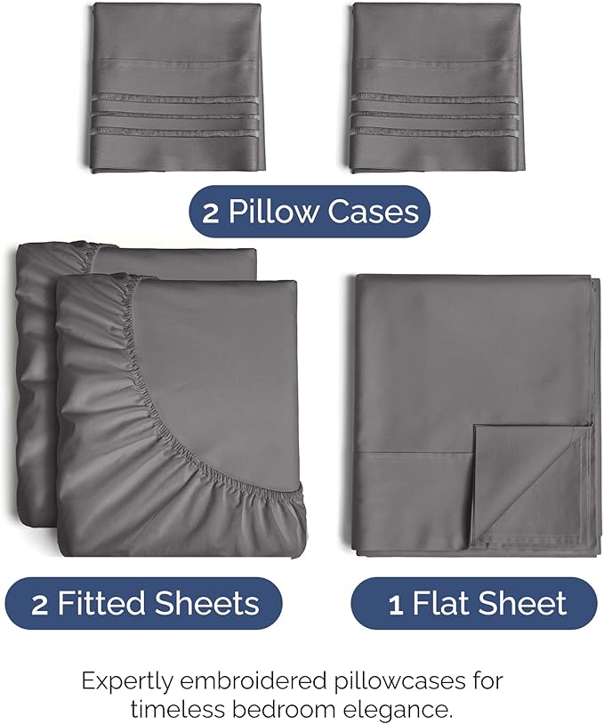 Split King Size 5 Piece Sheet Set - Image 2