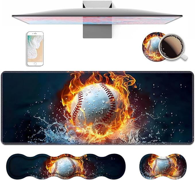 4 in 1 Ergonomic Keyboard Wrist Rest & Mouse Pad Wrist Rest Set, Large XXL by Unknown