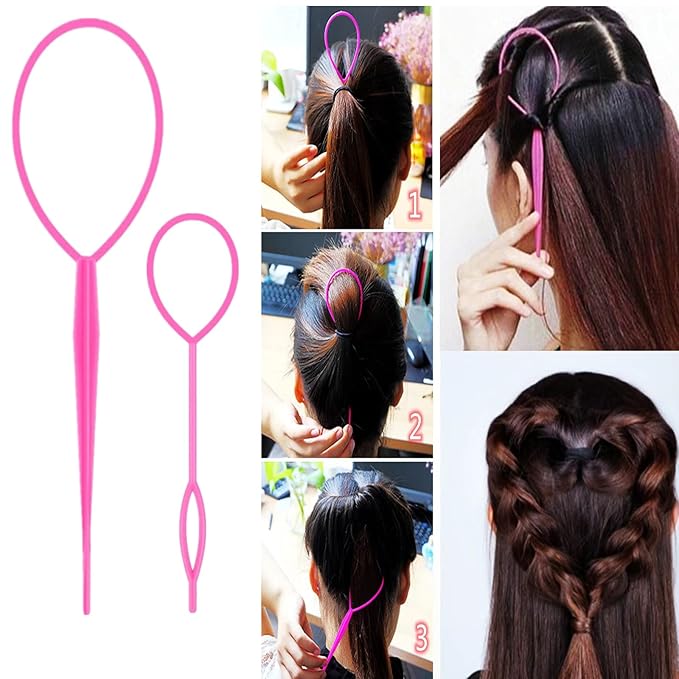 5Pcs Slick Back Brush Set with Topsy Tail Tool, Teasing Bristle, Rat Comb - Image 5