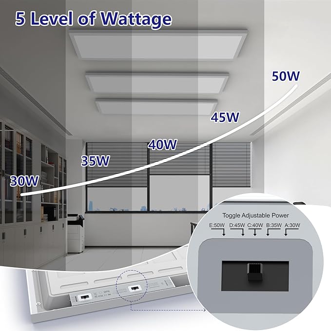 AIKVSXER 1x4 Led Flat Panel Light Surface Mount-4 Pack, 50W 5500Lm Dual - Image 3