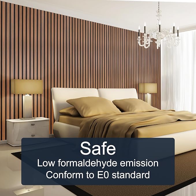 NeatiEase Wood Panels for Wall, 4-Piece 96" x 12.6" Soundproof Wood Slat Wall - Image 5