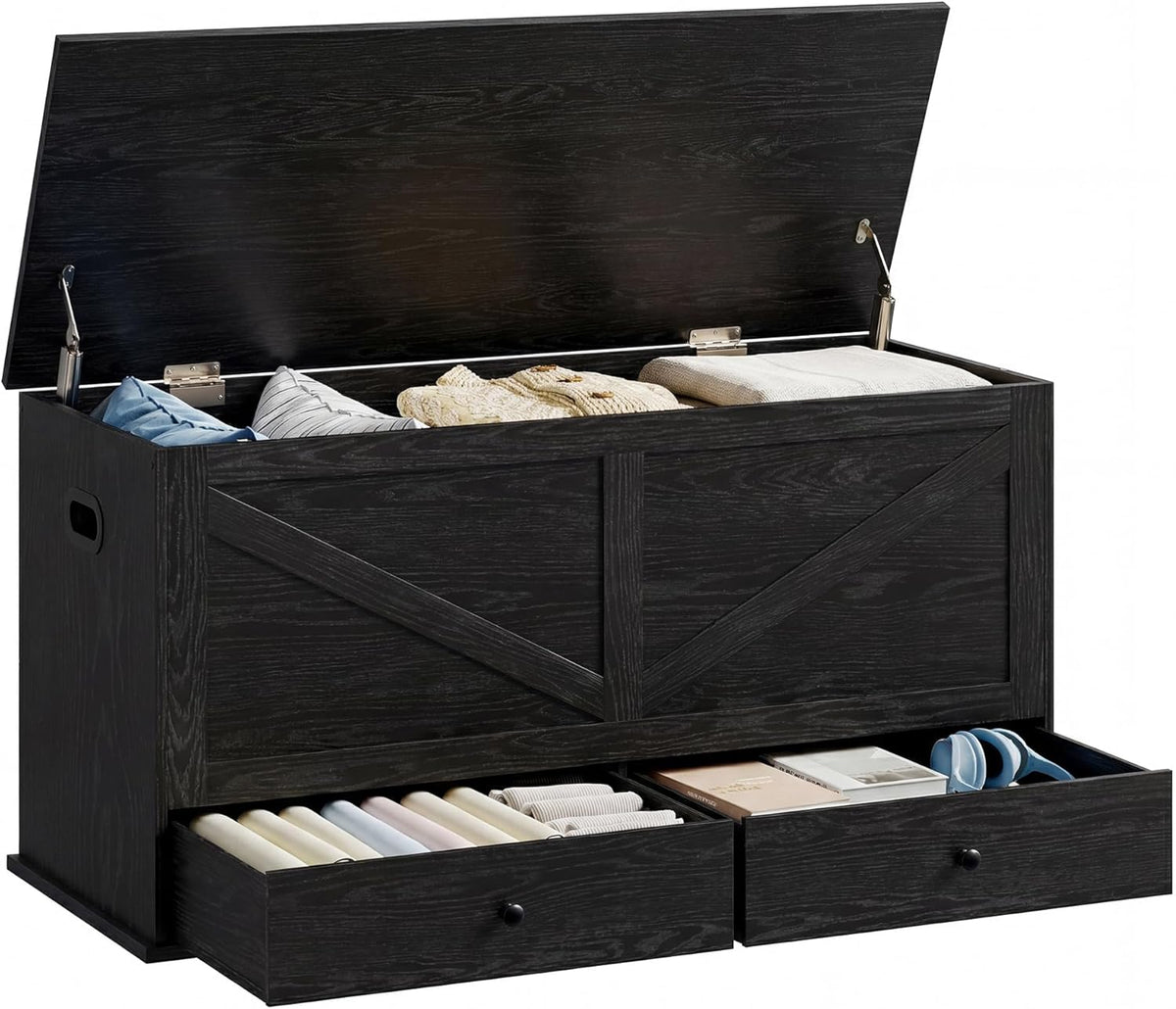 vasagle storage chest with 2 fabric drawers, 15.7, main product view