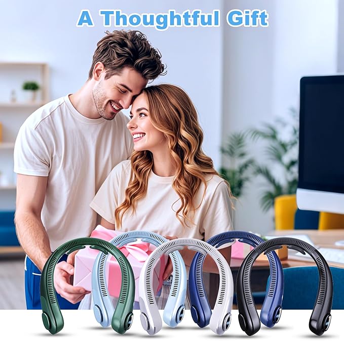 Portable Neck Fan that Blow Cold Air, LED Display, Rechargeable Hands-Free - Image 9