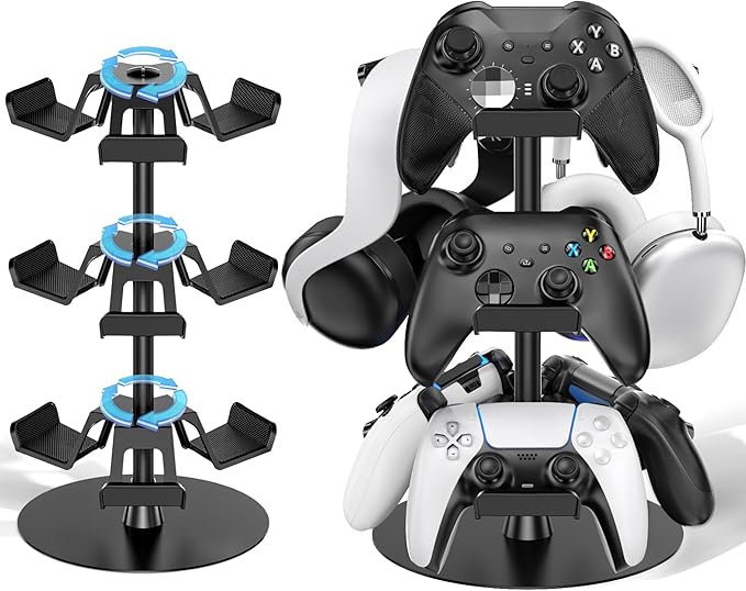 Kosker Headset Stand 3 Tiers for Desk, Rotatable Gaming Controller Stand for by KOSKER