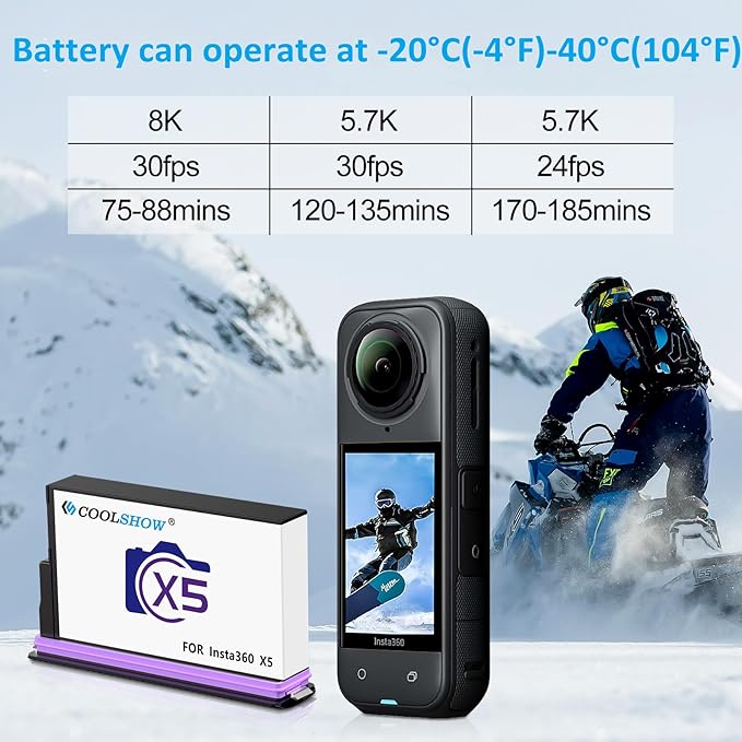 COOLSHOW 360 X5 Battery 2800mAh 2 Packs - Image 4