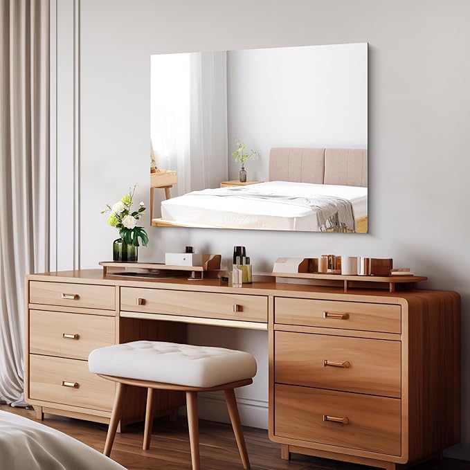 CILIBER Frameless Mirror, 30x36 inch Rectangle Bathroom Mirror - Image 2