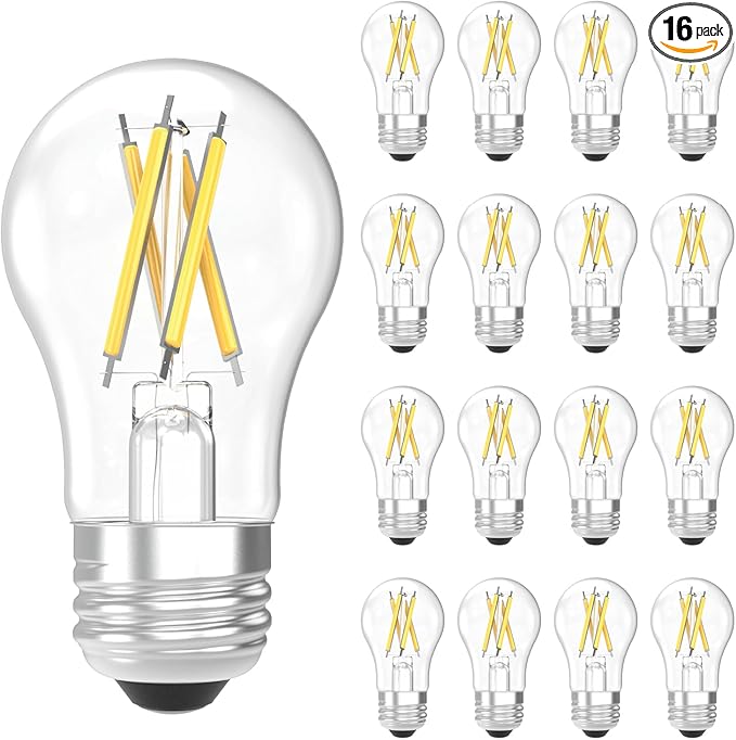 Sunco 16 Pack A15 Light Bulb LED, Edison Style Bulb, Dimmable Vintage Filament by SuncoLighting