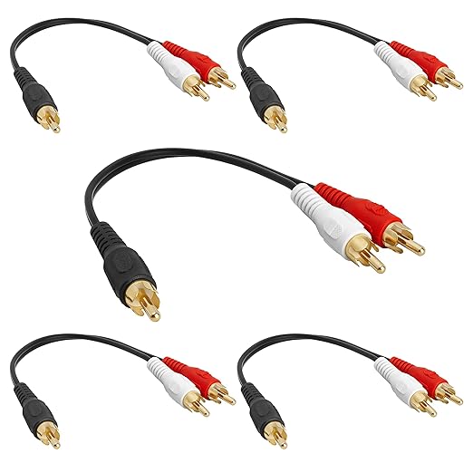 Cmple - Cmple - 1 RCA Male to 2 RCA Male Stereo Audio Y-Cable, 2 RCA Plugs to 1 by Cmple
