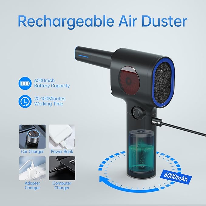 ATEngeus Compressed Air Duster, Stepless Speed Electric Air Duster - Image 7