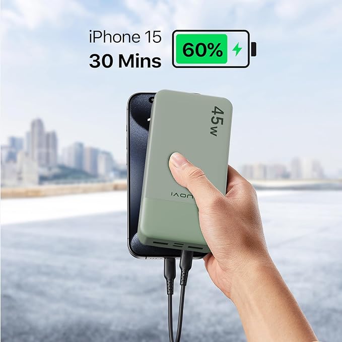 JUOVI J2621 Power Bank Portable Charger 20000mAh 45W, PD 3.0 QC 4.0 Fast - Image 3
