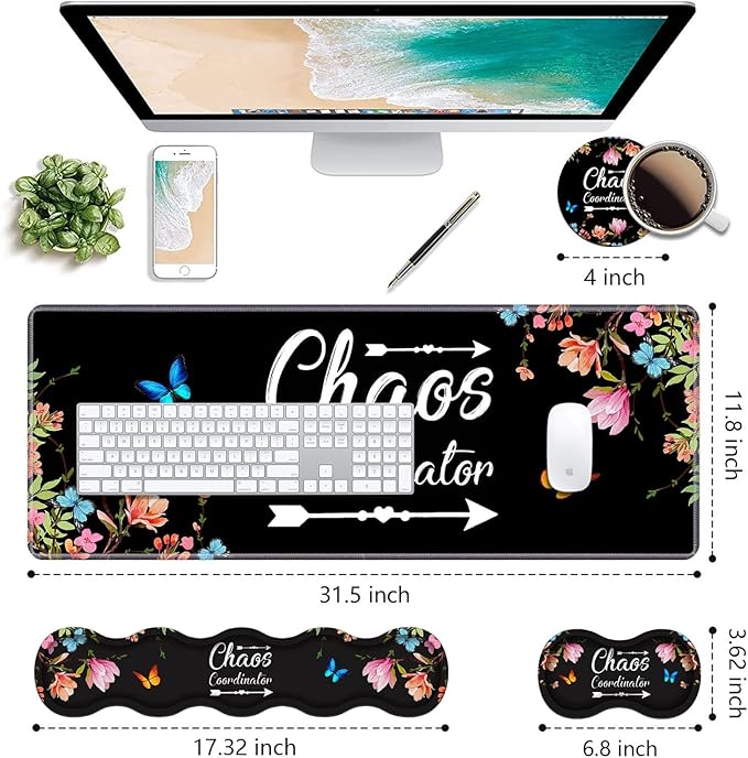 Ergonomic Keyboard Wrist Rest & Mouse Pad Wrist Rest Set, Chaos Coordinator - Image 2