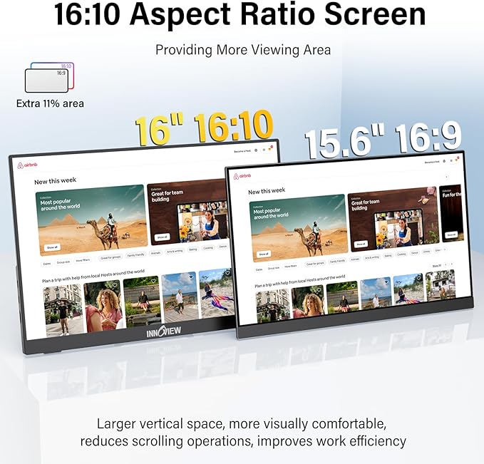 InnoView 16-inch 180Hz Portable Monitor FHD1920×1200 100% sRGB Laptop Screen - Image 3