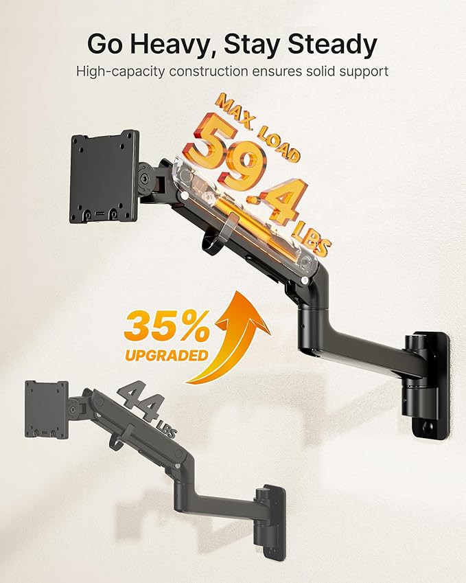 monTEK Monitor Wall Mount for 17-57“ up to 59.4 lbs Ultrawide Screens, Single - Image 3
