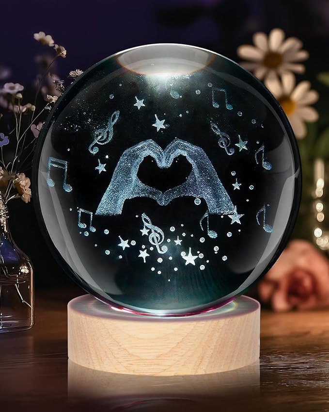 Kopesmsy 3D TayTay Crystal Ball Night Light, 3.15 inch 3D K9 Crystal BallNight by Kopesmsy