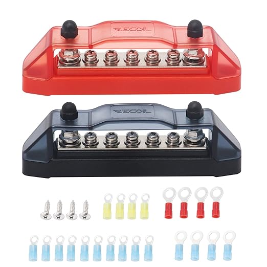 Recoil BBS25P Bus Bar 2 x M5 Studs and 5 Screw Terminals Power Distribution by Recoil